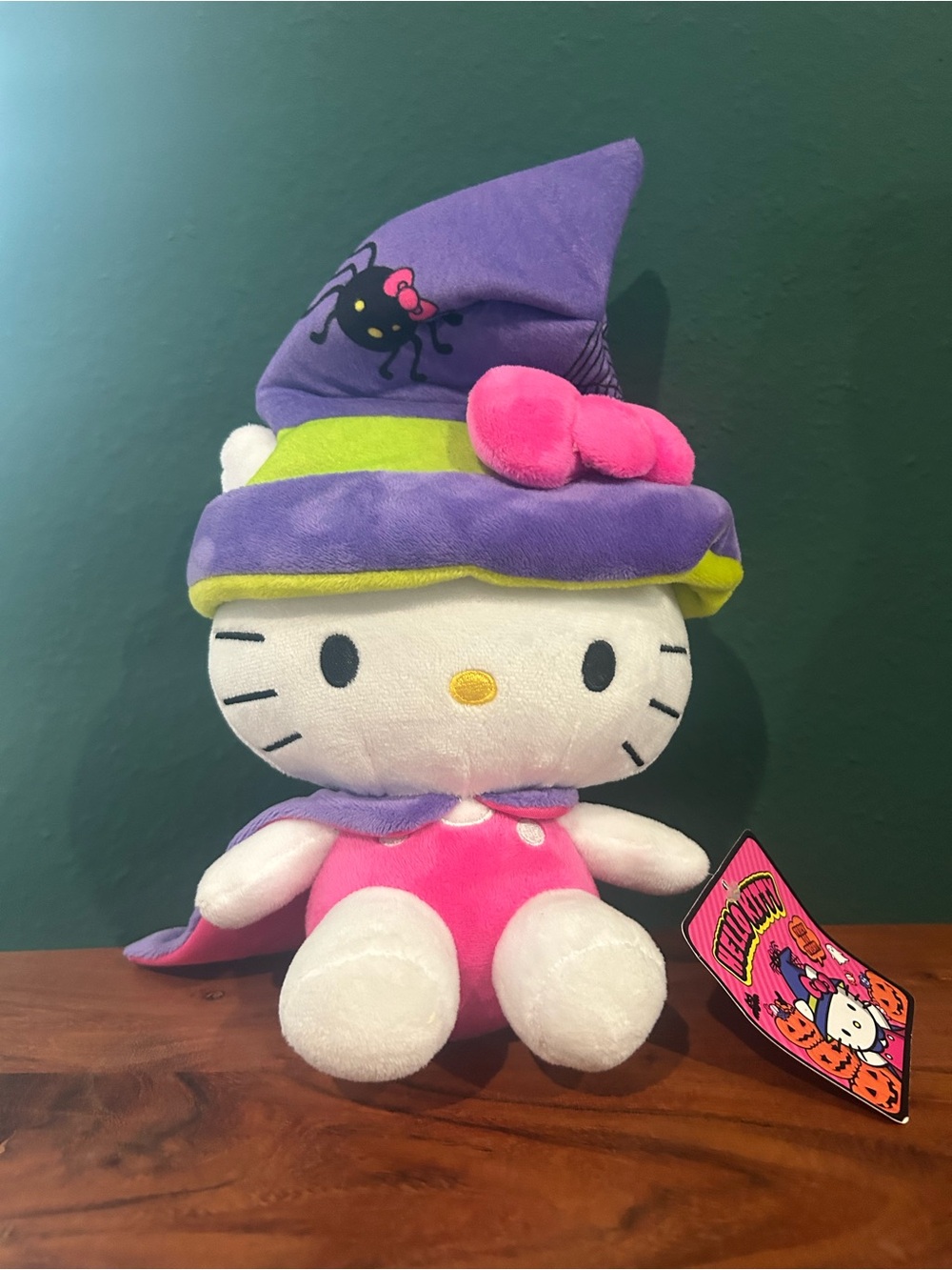 Sanrio Hello Kitty Purple Witch Hat Plush with Pink Outfit